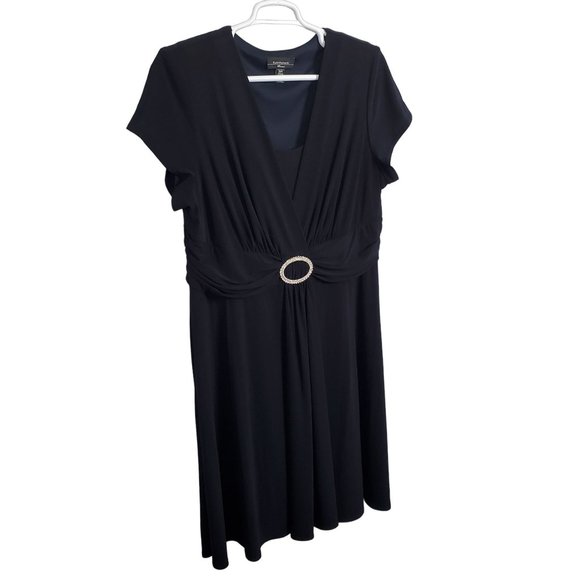 R&M Richards Dresses & Skirts - R&M Richards Size 20W Dress Pullover Stretch Fluid Jersey Midi Crystal Navy